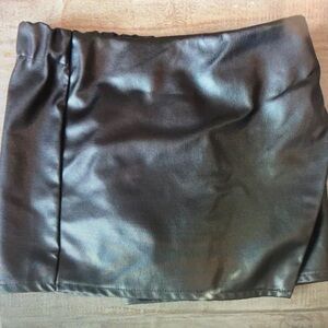 Stylish Black Faux Leather Skort for Kids